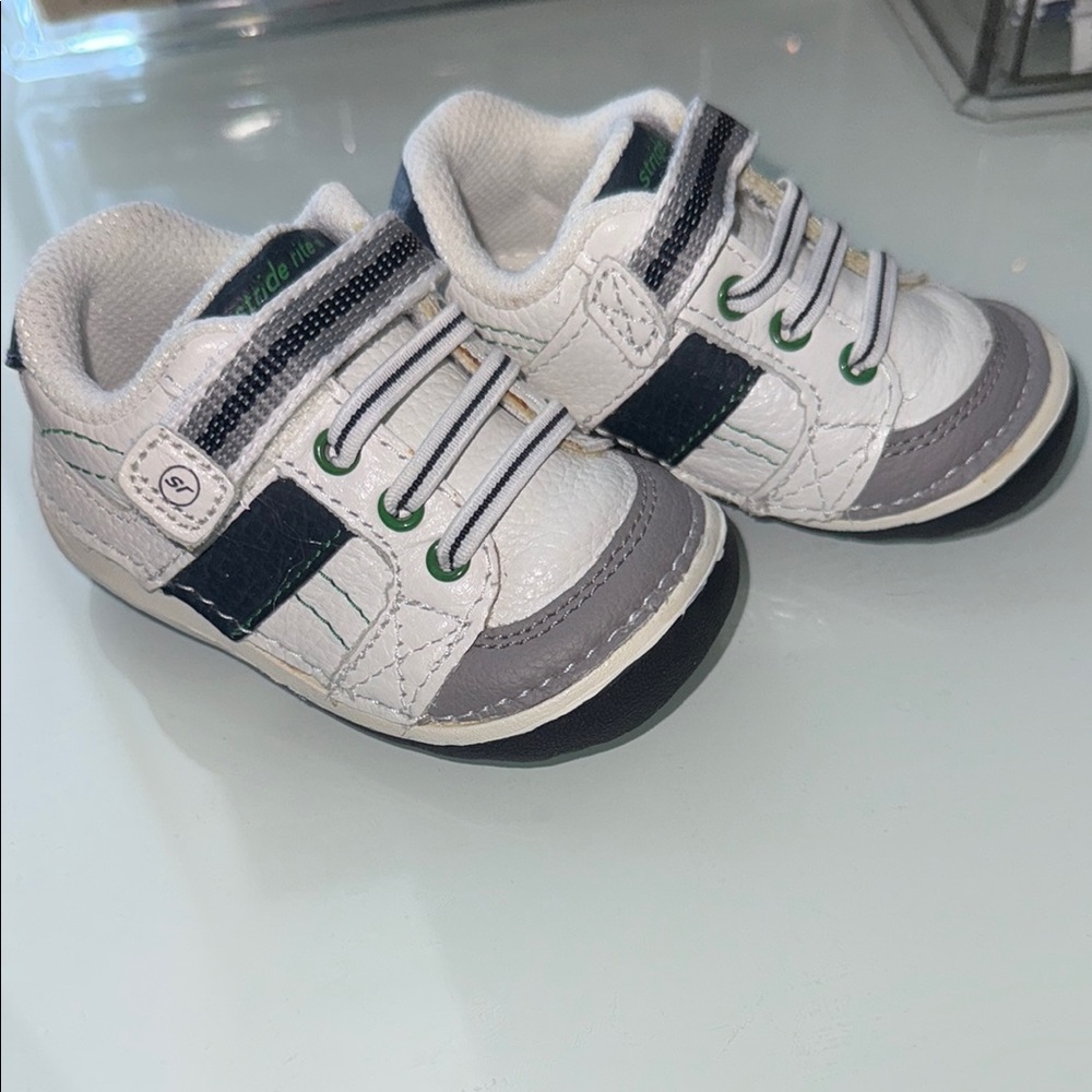 Stride Rite White and Gray Kids Shoes